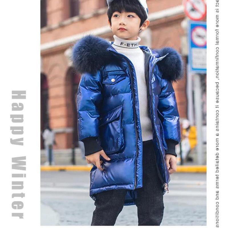 Winter Coats Girls Clothes Snowsuit Jacket Waterproof Outdoor Hooded Down Jacket Boys Kids Parka with Fur Collar Outwear4-13 Years