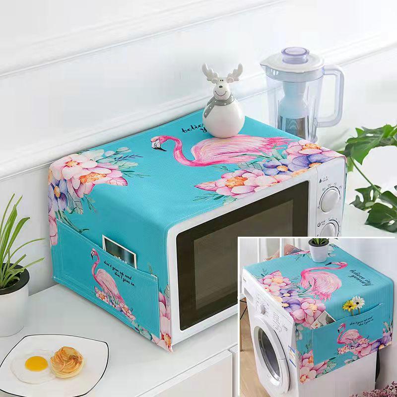 Microwave Hood Oven Dust Cover Oil and Water-proof Household Side Pockets Dust-proof Cloth Refrigerator Dust-proof and Dust-proof Cover Towel