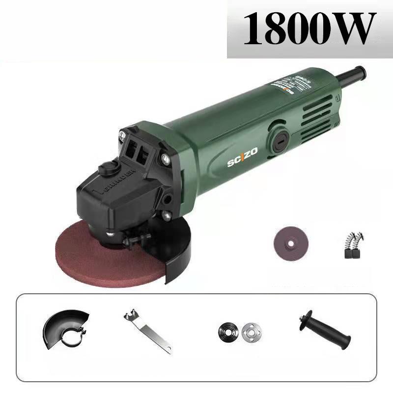 1800W 18500RPM Wired Angle Grinder Polisher Multi-function Electric Grinder  Handheld Cutting Machine