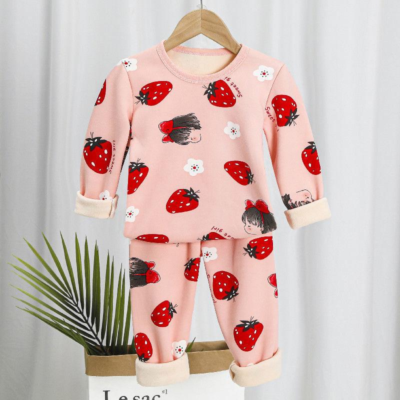 Children's Thermal Underwear Suit Baby Fleece Autumn Clothes Long Pants Boys Thermal Clothes Girls Pajamas Baby Clothes Winter