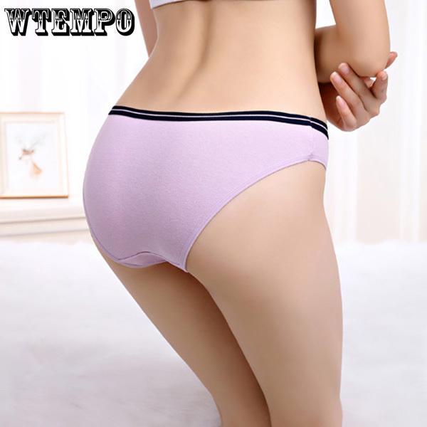 6 Pcs/Lot Newest Women's Sexy Panties Underwear Solid Cotton Briefs Girl's Intimates