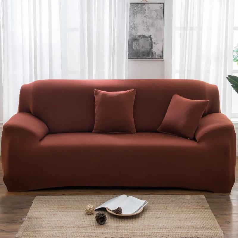 1-4 Seats Solid Color Elastic Sofa Cover Universal Furniture Home Decor Sofa Slipcover