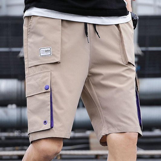 Men's Shorts Overalls Summer Sports and Leisure Fashion Five-point Pants Big Pants 5 Points Loose and Quick-drying Multi-pocket