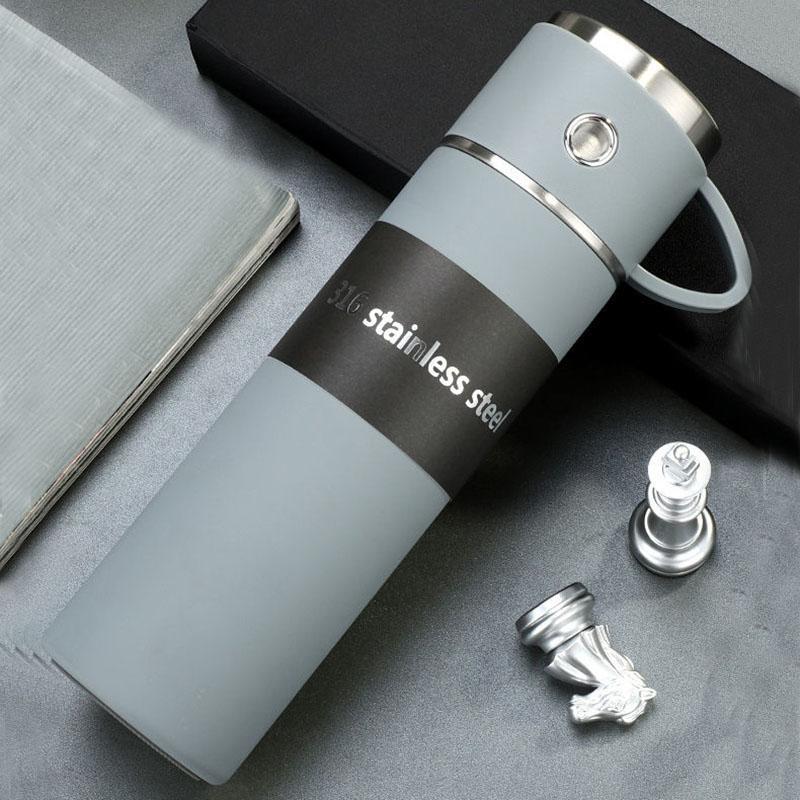 316 Stainless Steel Vacuum Flask for Men and Female Korean Version Water Cup Creative Dual-use Business Tea Cup Portable Thermos Cup