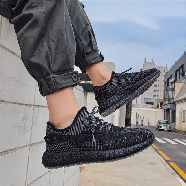 Plus Size 39-44 Men Breathable Flying Woven Mesh Sneakers Comfortable Basketball Shoes Non-slip Running Shoes Outdoor Travel Shoeses