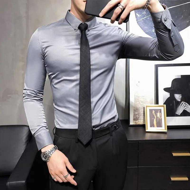 Men's Non-iron Tailoring Slim-fit Shirt Long-sleeved Business Suit Bottoming Shirt