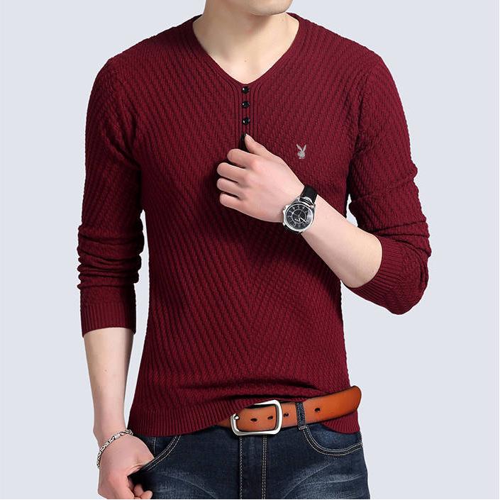 2019 Autumn Winter Men's Sweater Jacket Mens T-shirt Sweater Gradient Fashion Brand Male Pullovers