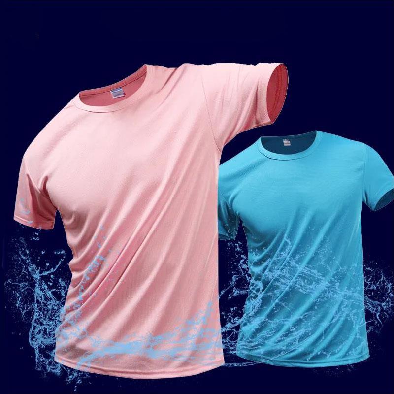 Sport Tees Men Slim T-shirt Stretch Muscle Shirt Half Sleeve Overshirt Solid Color Pullover Modal Casual Top Male Clothing