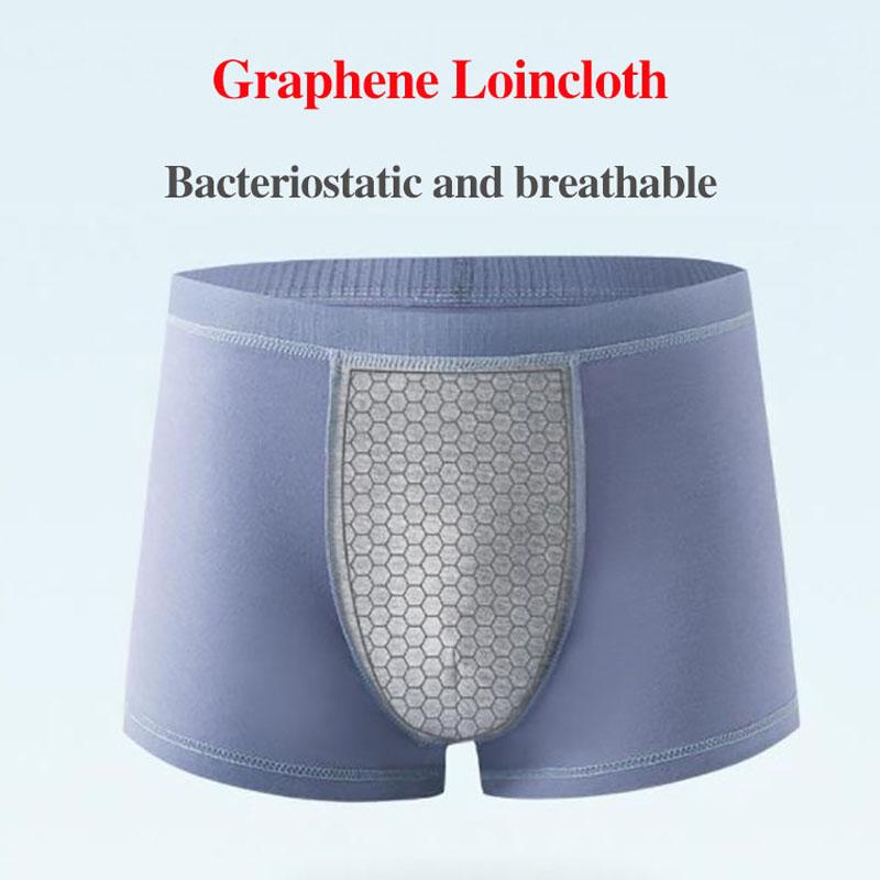 Men Underwear Cotton Boxershorts Graphene Antibacterial Boxers Mid Waist Solid Color Male Panties Breathable Boxers