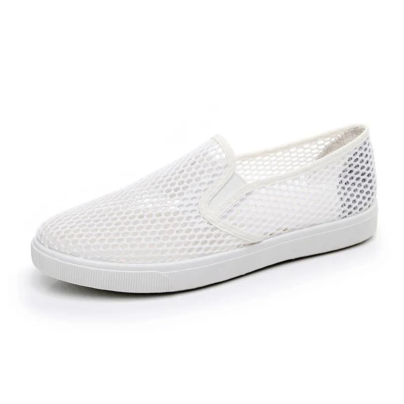 Summer Mesh Breathable White Shoes Female One-foot Flat-soled Student Net Shoes Sports and Leisure Korean Sneakers Old Beijing Women's Shoes