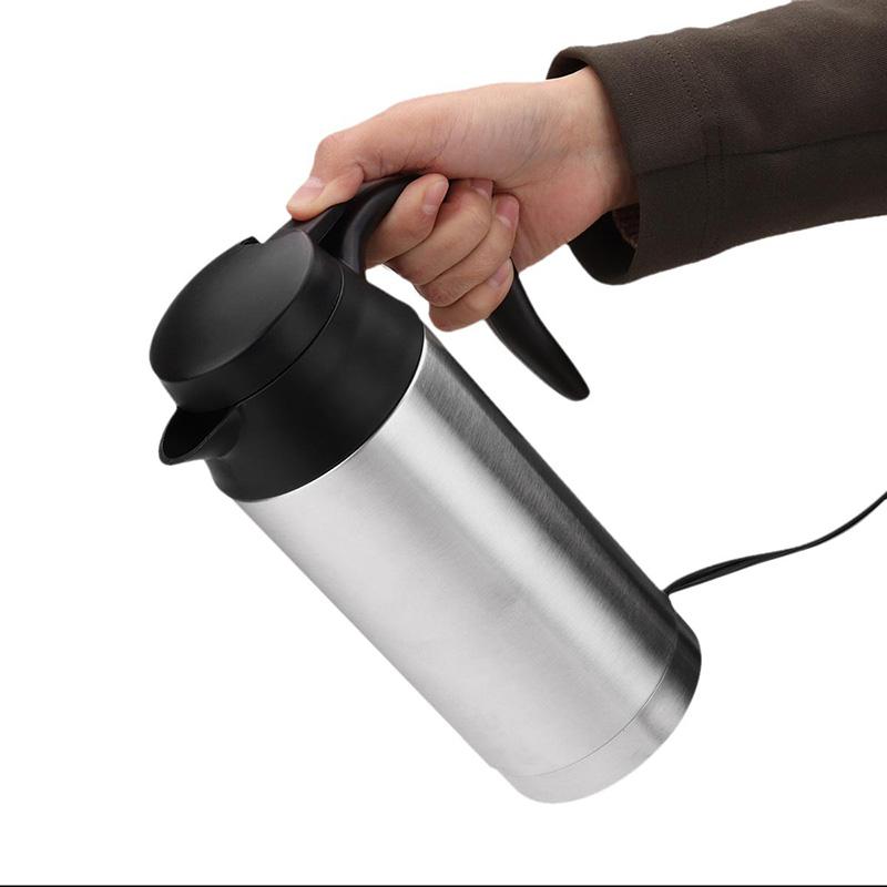 24V Stainless Steel Car Heating Pot Electric Water Cup Cigarette Lighter Head Kettle for Making Coffee Tea Milk