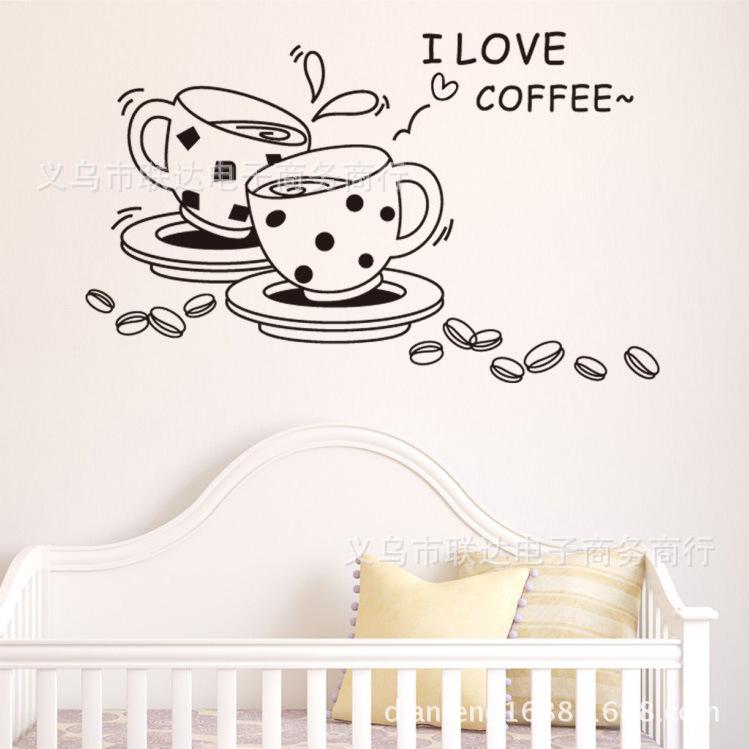 Cafe milk tea shop decoration sketch coffee sticker