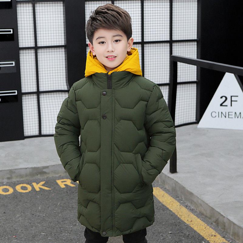 Children's Winter Jacket Boy Clothes Warm Jacket Long Hooded Coat Waterproof Thicken Parka