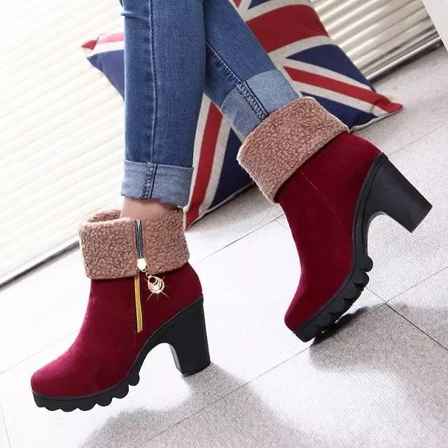 Women's Boots Women Ankle Boots Platform High Heels Buckle Shoes Short Boot Ladies Snow Boots