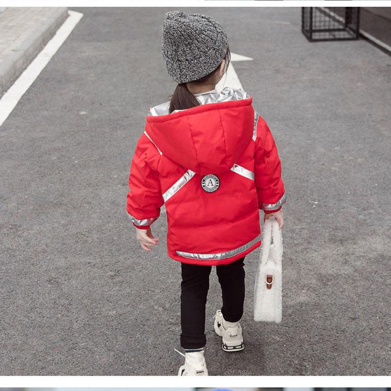 Girls' Down Jacket Short Thick White Duck Down Color Matching Warm Jacket