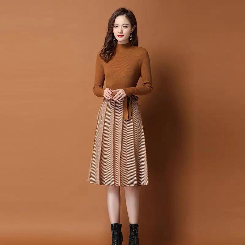 Winter Over-the-Knee Knit Warm Dress Sweater Women Mid-Long Slim Undershirt Sweatshirts