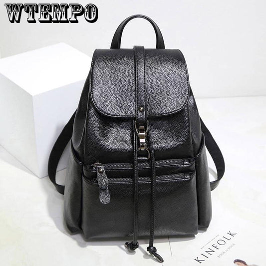 Leather Backpacks Female Ladies Backpacks School Retro Sac a Dos Female School Shoulder Bags