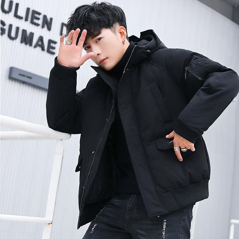 Fashionable Men's Winter Jacket Loose Casual Youth Hooded Cotton Jacket Korean Trend Parker Clothing