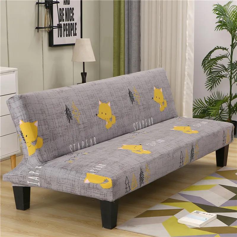 Armless Sofa Bed Covers Elastic Stretch Futon Slipcover Couch Protector Home Decor