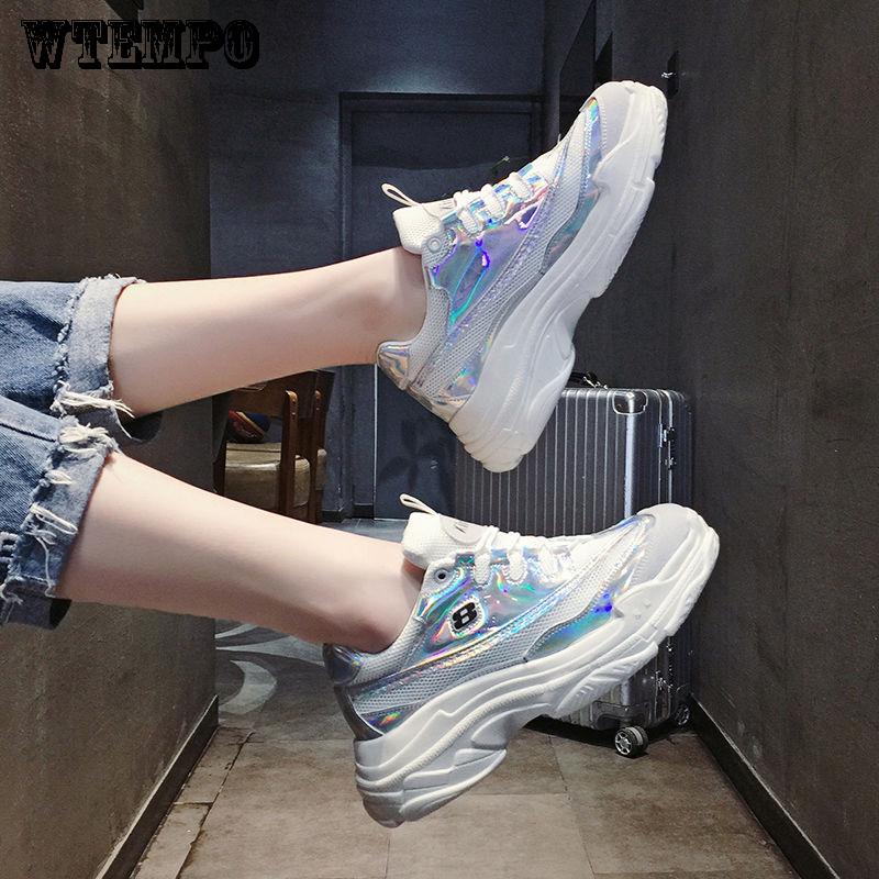 WTEMPO Brand Fashion Wild Platform Sports Shoes Comfortable Breathable Mesh Shoes Female Summer