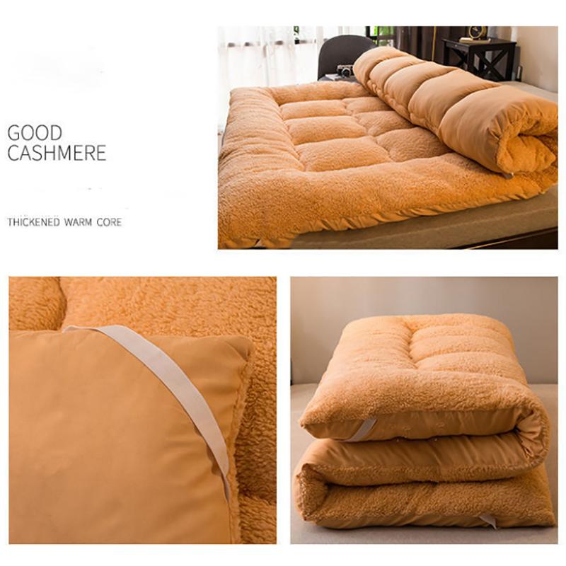 Winter Bedroom Lamb Velvet Household Sleeping Mat Comfortable Warm Bed, Student Dormitory Thick Cushion