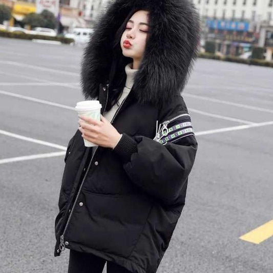 Cotton Jacket Women's Short Section Winter Korean Parker Student Padded Jacket Thick Cotton Casual Simple Coat