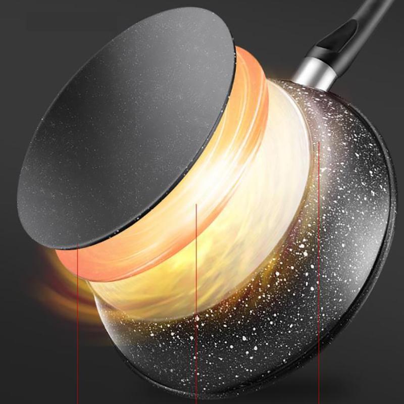 Maifan Stone Frying Pan Non-stick Pan Household Frying Pan Without Oily Fume Pancake Pan Induction Cooker Pan with Cover