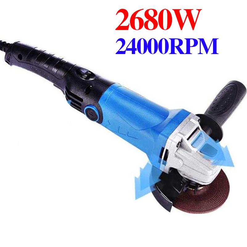 2680W High Power Electric Grinder Multi-function Angle Grinder Wire Cutter Handheld Polisher 4m Line Power Tools