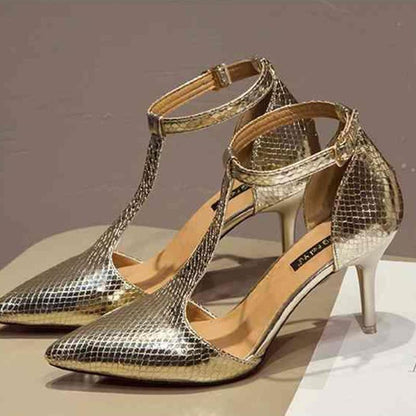 European and American Fashion High-heeled Sandals Female Stiletto Spring and Autumn Pointed Sexy Hollow Fairy Shoes Temperament Single Shoes