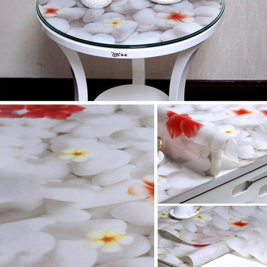 PVC Soft Glass Round Table Mat Waterproof and Oil-proof Disposable Tablecloth Heat Insulation Tablecloth Dining Table Multifunctional Coffee Table Mat