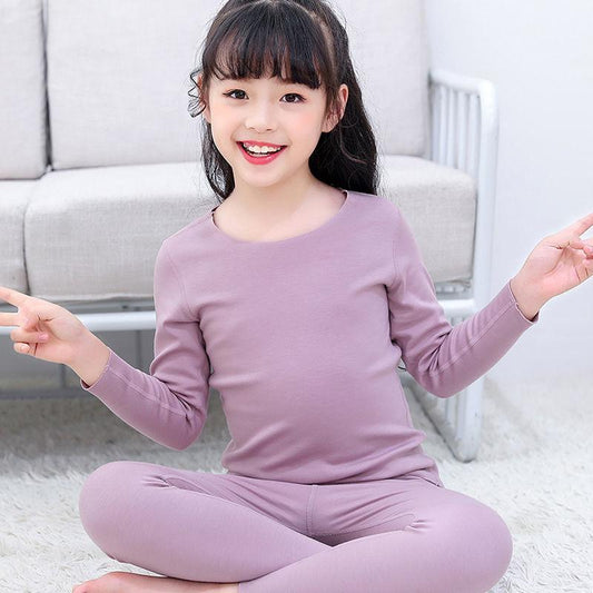 Children's Thermal Underwear Set Self-heating Inner Wear Autumn and Winter Plus Velvet Autumn Clothes Long Trousers