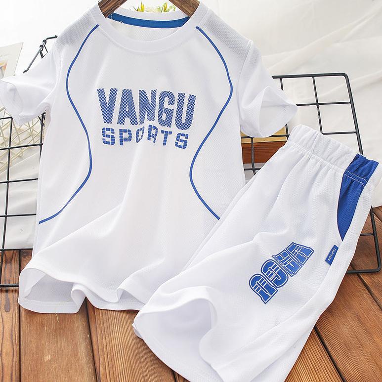 Children Clothing Set Boys and Girls Short-sleeved Shorts Suit Summer Thin Printing Letter Children Quick-drying Sports Two-piece Suit