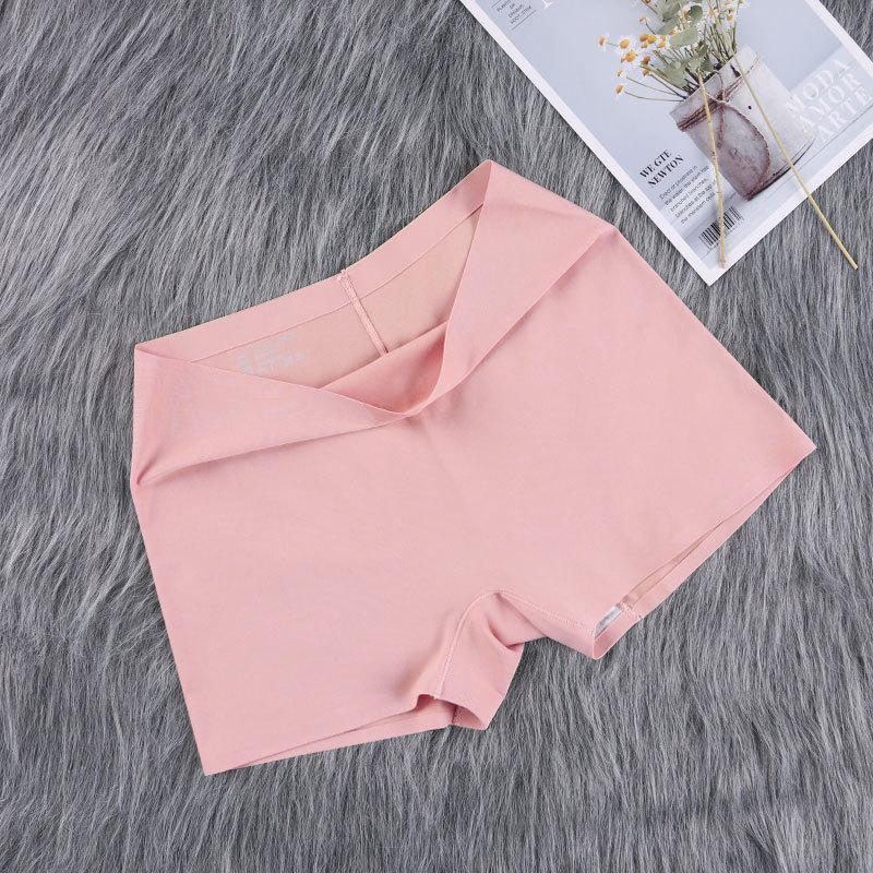 4Pcs/Set Ice Silk Seamless Safety Underpants Large Size Panties Solid Color Boxer Briefs Women's Sports Boxer