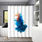 Modern Minimalist Bathroom Shower Curtain Toilet Waterproof and Mildew Shower Curtain Hanging Curtain Thickened Partition Curtain Free Perforation