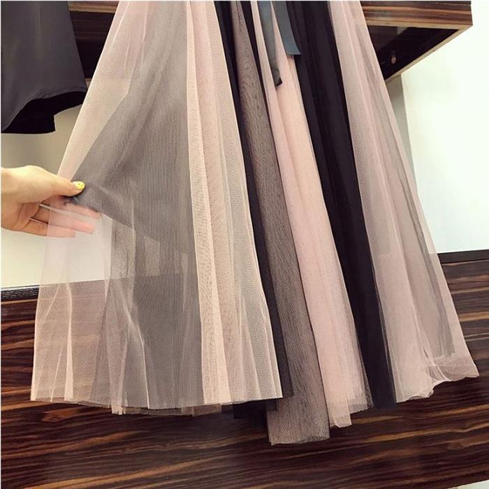 2-Pieces Ladies Suit Skirt Short Sleeve Mid-length One Shoulder Button Bow Casual Vacation Office Home