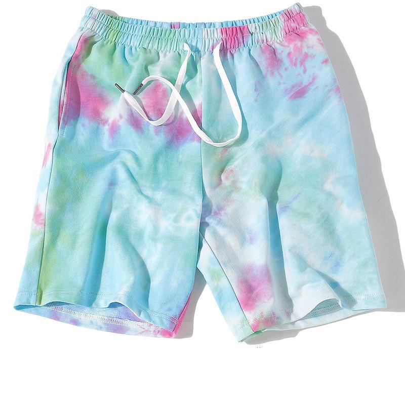 Summer Thin Five-point Tie-dye Shorts for Men and Women Couples Cotton Terry Breathable Hip-hop Loose Trend Five-point Pants Trend