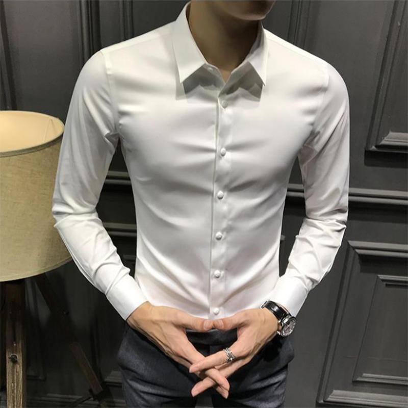 Long-sleeved Spring Men's Shirts Korean Style Slim Men's Shirts Casual Business Formal Wear High-end Tops