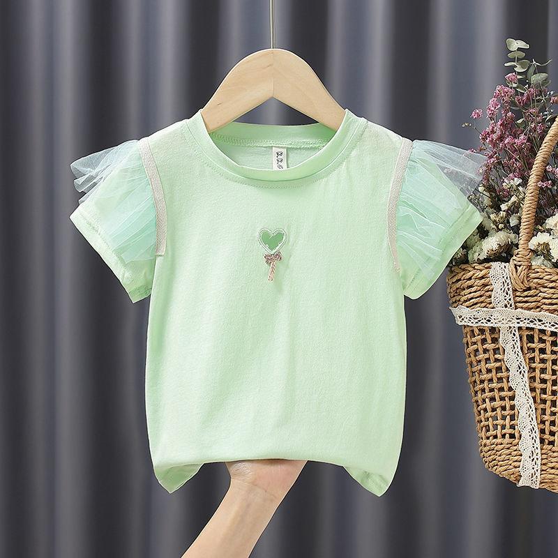 3 5 6 7 8 Years Girls T-Shirt Boys Short Sleeve Tee Tops Kids Embroidery Clothes Children Birthday Party Wear