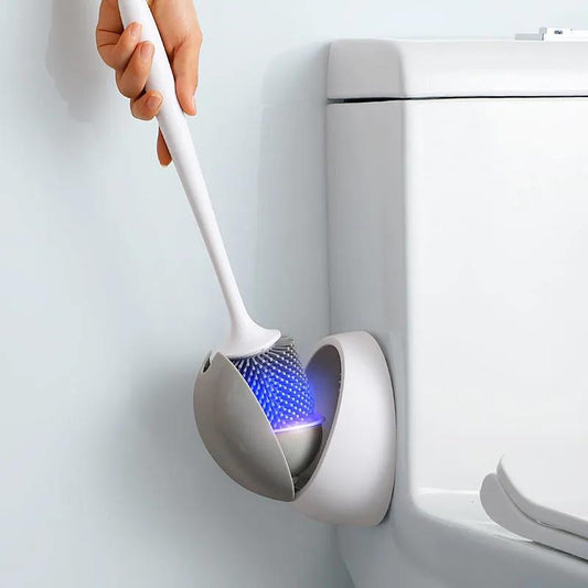 Bathroom Toilet Brush Wall-mounted New Toilet Brush Household Brush No Dead Ends Multi-function Toilet Brush with Base