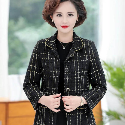 Mother's Spring and Autumn Short Jacket Middle-aged Women's Fashion Small Suit Western-style Jacket