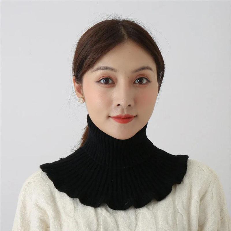 Bib Women's Hood Autumn and Winter Warmth Collar All-match Fake Collar Knitted Turtleneck Wool Collar