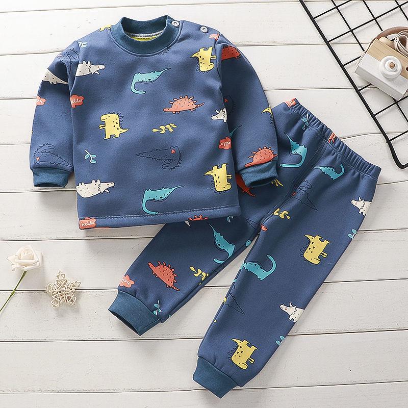 Children's Thermal Underwear Suit Baby Fleece Autumn Clothes Long Pants Boys Thermal Clothes Girls Pajamas Baby Clothes Winter