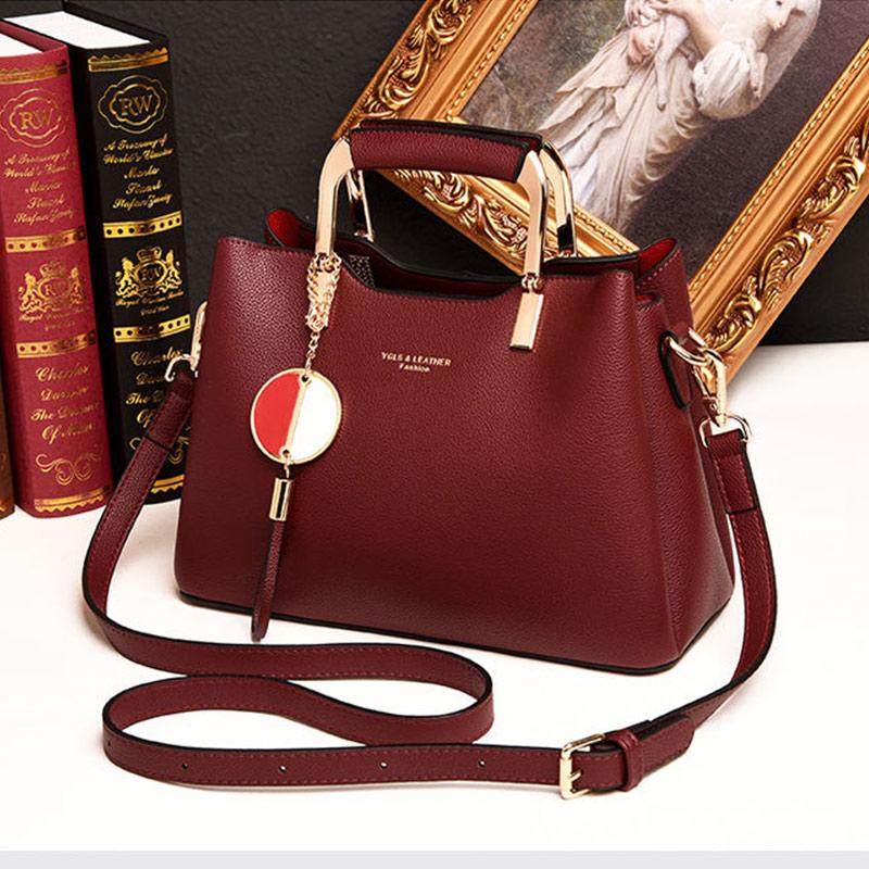 Ladies Bag Soft Leather One Shoulder Messenger Bag Fashion Large Capacity Handheld Leather Texture