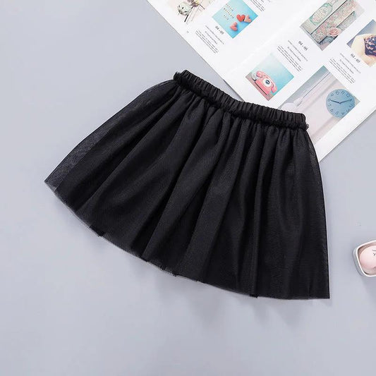 Autumn Spring Summer Girls' Skirts Korean Version of Elastic Mesh Short Skirts Pleated Skirts Playful Style Sweet Style Tutu Skirt