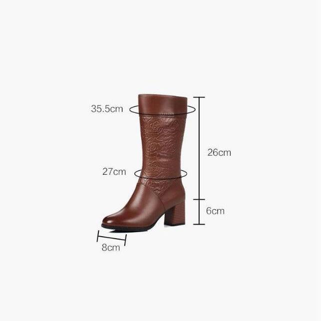 Women's Boots Female 2019 Winter High-heeled Boots Women's Shoes Retro Women's Plush Snow Boots