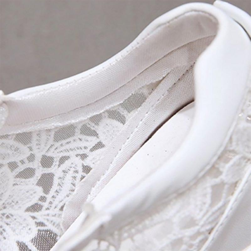 Platform Wedges Slip On Sneakers Breathable Shoes Women Mesh Lace Summer Shoes