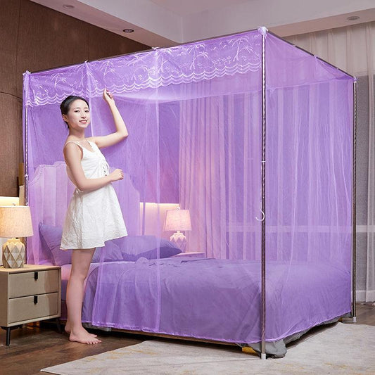 Lace Mosquito Net Home Bedroom Single Door Single Double Gauze Encryption Elegant Princess Style Old-fashioned Bed Mosquito Net