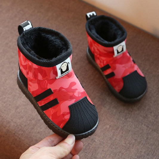 Kids Shoes Winter Boys Snow Boots Children Fashion Plush Warm Ankle Martin Boots Baby Girls Black Red Sport Shoes