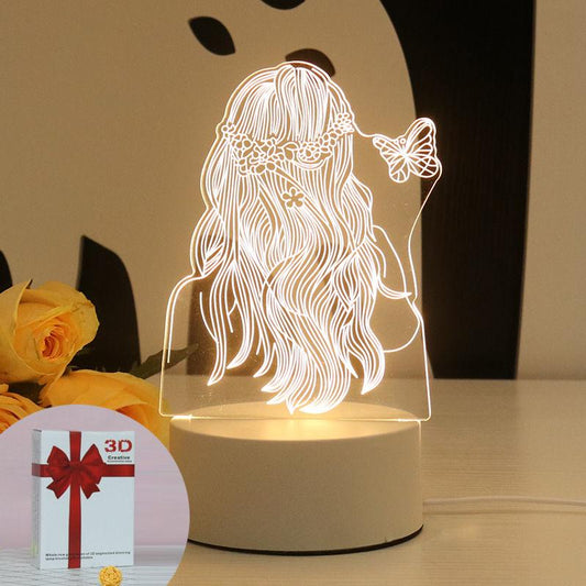 Creative Birthday Gift LED Table Lamp Decoration Ornaments Acrylic Decoration Table Lamp Bedside Night Lamp Table Lamp