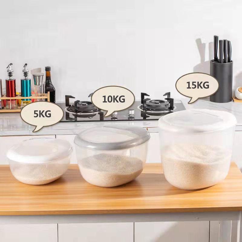 5kg/10kg/15kg Kitchen Rice Bucket Insect-proof and Moisture-proof Rice Storage Box Household Sealed Case and Rice Box Storage Organizer